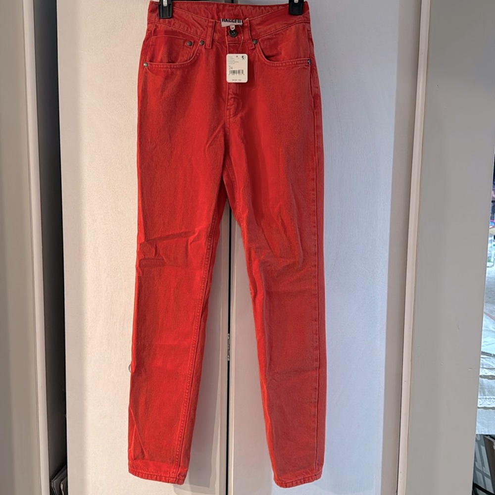 Free People NWT Red Denim Jeans